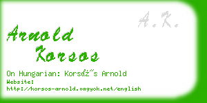 arnold korsos business card